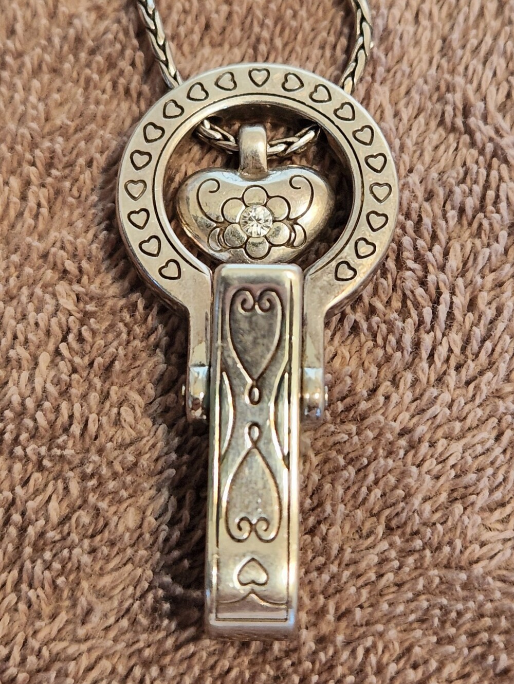 Brighton Heart-Accent Silver Key Pendant Necklace